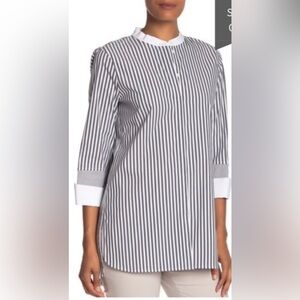LAFAYETTE 148 Stripes Tunic Blouse Size XL